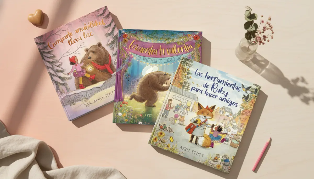 Imagen de tres libros de Apryl Stott sobre empatia